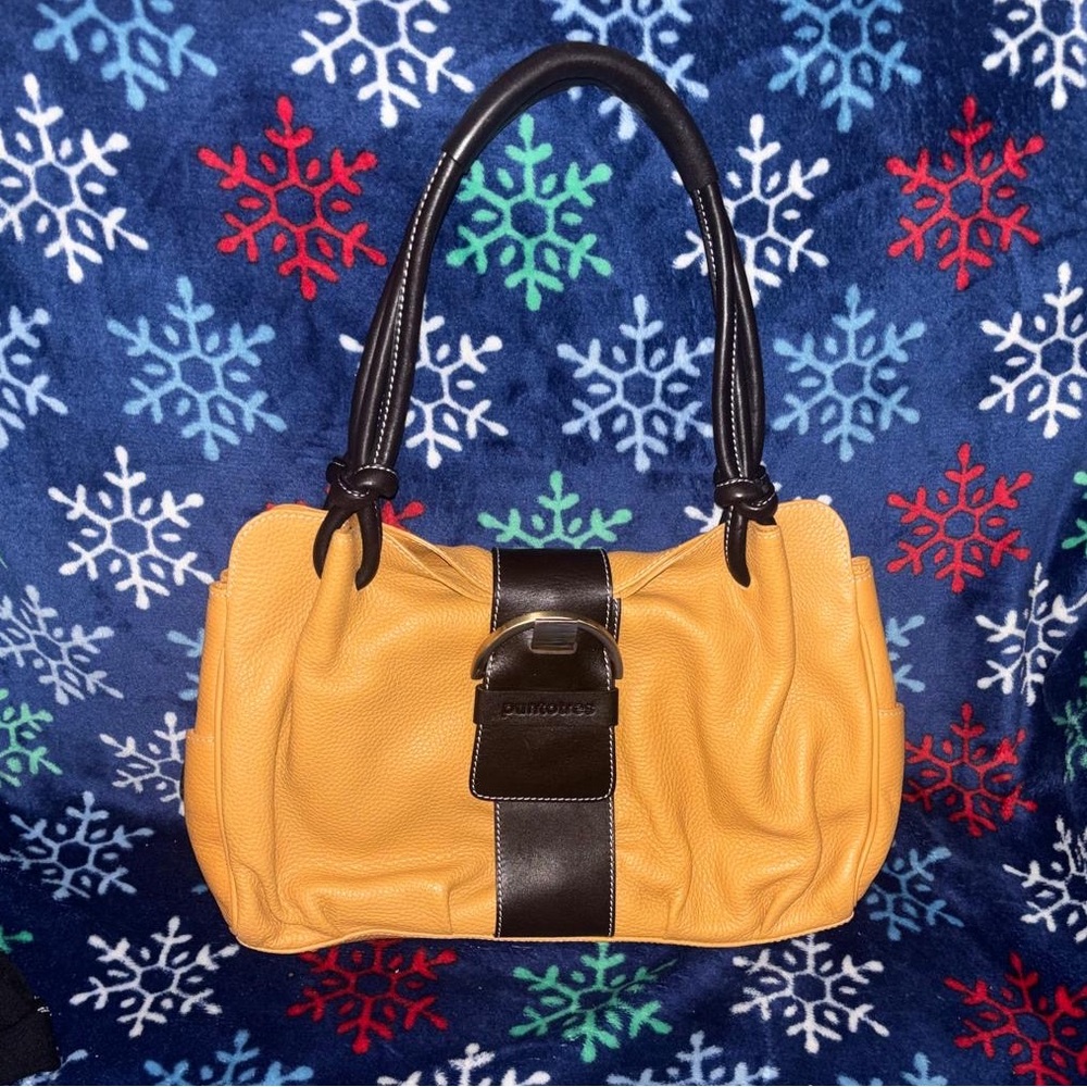 Dooney & Bourke Mustard and Black Shoulder Bag
